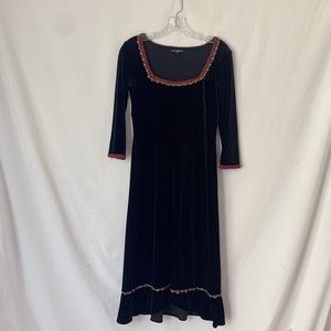 Betsey Johnson 90s vintage Empire Waist Velvet Dress